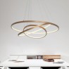 80+60+40cm Modern LED Pendant Light Black Ring Ceiling Light 3 Circles