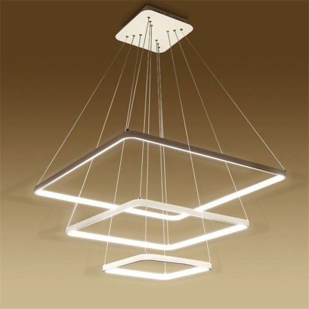 3 Layers LED Pendant Light Acrylic Square Ceiling Light 70+50+30cm