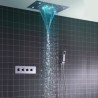 Concealed Flush Mount Bath Shower Set with Chrome LED Thermostatic Shower Set