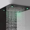 Brass Shower Faucet with 6 Massage Sprayer Heads LED Black Shower Faucet System