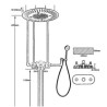 Ceiling Mount Rainfall Shower Head & Handheld Sprayer Shower Combo Set LED Rain Shower System