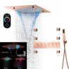 Thermostatic Multiple Shower Head System With Body Jets LED Rain Shower Fixtures