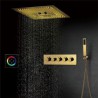 Rainfall Shower System with Hand Shower and LED Control Touch Panel