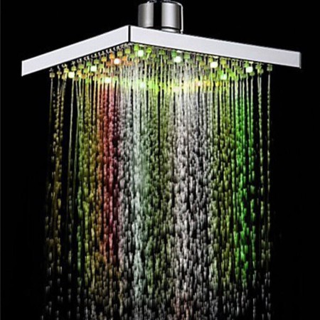 Rainbow Shower Head 7 Colors 8 Inch Contemporary LED Shower Head