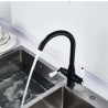 Chrome / Black Rotatable Brass Kitchen Sink Faucet Dual Handles 360 Degree Rotation Tap