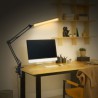 10-Level Brightness Long Arm Folding LED Desk Lamp USB Clip Type Table Bedside Reading Lamp