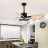 For Dining Living Room Bedroom, Modern Suspended Ceiling Fan Lamp With Led Light