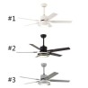 For Dining Living Room Bedroom, Modern Suspended Ceiling Fan Lamp With Led Light