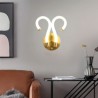 2 Light Creativity Sconce Wall Lamp Copper Sheep Horn Modern LED Wall Light