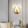 2 Light Creativity Sconce Wall Lamp Copper Sheep Horn Modern LED Wall Light