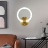 Round Ring Wall Sconces For Bedroom Tricolor Dimming Modern LED Wall Light Fixtures