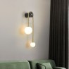 2-Light Gold Modern Brass Wall Light For Bedroom Globe Glass Wall Sconce Lighting