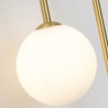 2-Light Gold Modern Brass Wall Light For Bedroom Globe Glass Wall Sconce Lighting