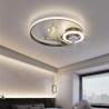 Acrylic LED Ceiling Fan with Light Bedroom Decor Ventilator Lamp