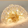 Semi-circular glass flush mount modern decorative flower shaped ceiling light for bedroom living room