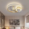 Acrylic LED Ceiling Fan with Light Bedroom Decor Ventilator Lamp