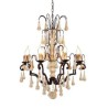 Elegant Chandelier Bedroom Living Room Retro Style Wood Pendant Light