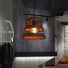 Kitchen Island Office Retro Style Wood Pendant Lamp Single Light Hat Shape Light Fixture