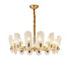 Elegant Chandelier Living Room Restaurant Modern Simple Brass Pendant Light Glass Lamp Shade