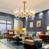 Elegant Chandelier Living Room Restaurant Modern Simple Brass Pendant Light Glass Lamp Shade