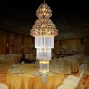 Luxury Long Pendant Villa Living Room Retro Crystal Empire Chandelier