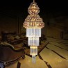 Luxury Long Pendant Villa Living Room Retro Crystal Empire Chandelier