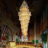 European Luxury Long Pendant Hotel Lobby Villa Elegant Crystal Empire Chandelier