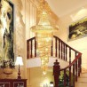 Modern European Graceful Long Pendant Luxury Crystal Chandelier Living Room Villa Duplex Staircase