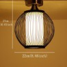 Creative Round Bamboo Ceiling Light Porch Hallway Cloakroom Lighting Unique Semi Flush Mount