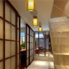 Creative Round Bamboo Ceiling Light Porch Hallway Cloakroom Lighting Unique Semi Flush Mount