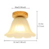 Semi Flush Mount Wooden Nordic Flower Ceiling Light Living Room Bedroom Study Lighting