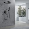 Thermostatic Multiple Shower Head System With Body Jets 10 Inch Rain Shower Fixtures