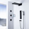 Six Functions Tap Black Thermostatic Shower Faucet Concealed Massage Shower Faucet