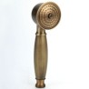 3 Hole 2 Handle Antique Brushed Finish Brass Bathroom Shower Faucet with Handheld Shower Carved Base