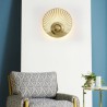 Sconce Light Bedroom Living Room Nordic LED Brass Wall Lamp Hollow out Round Shape