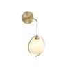 Glass Lamphade Round Sconce Light Bedroom Living Room Nordic Brass Wall Lamp