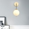 Glass Lamphade Round Sconce Light Bedroom Living Room Nordic Brass Wall Lamp