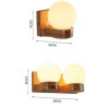 Cozy Ball Shape Bedroom Sconce Light Nordic Solid Wood Wall Light