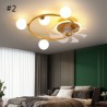 Glass Ball Chandeliers Fan Light Modern LED Ceiling Fan Lamp