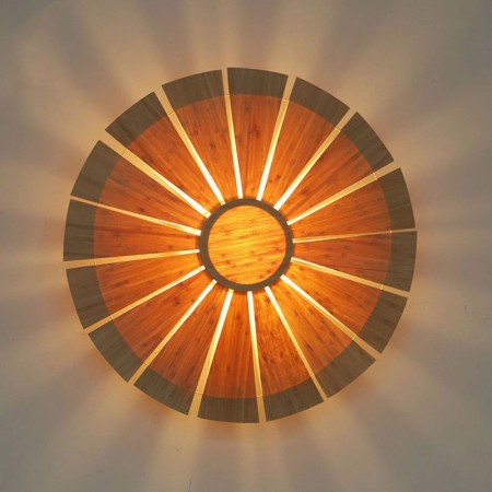 Unique Bamboo Wall Light Creative Decorative Lighting Round Flower Wall Sconce