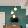 Nordic Glass Hanging Lamp For Dining Room Wooden Pendant Light