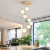 Nordic Glass Hanging Lamp For Dining Room Wooden Pendant Light