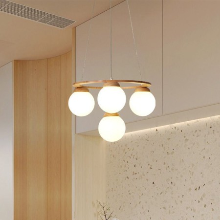 For Living Room Bedroom Wood Chandelier Molecule Pendant Light