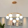 For Living Room Bedroom Wood Chandelier Molecule Pendant Light