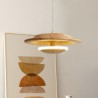 Frisbee Pendant Light Style Wood Hanging Light For Living Room Bedroom