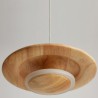 Frisbee Pendant Light Style Wood Hanging Light For Living Room Bedroom