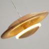 Frisbee Pendant Light Style Wood Hanging Light For Living Room Bedroom