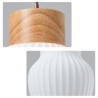 Glass Kettle Hanging Light For Living Room Bedroom Wood Pendant Light