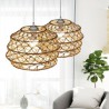 Creative Rattan Hanging Light With Foldable Lamphade Modern Pastoral Pendant Light