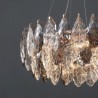 Creative Glass Leaf Chandelier European Iron Pendant Light